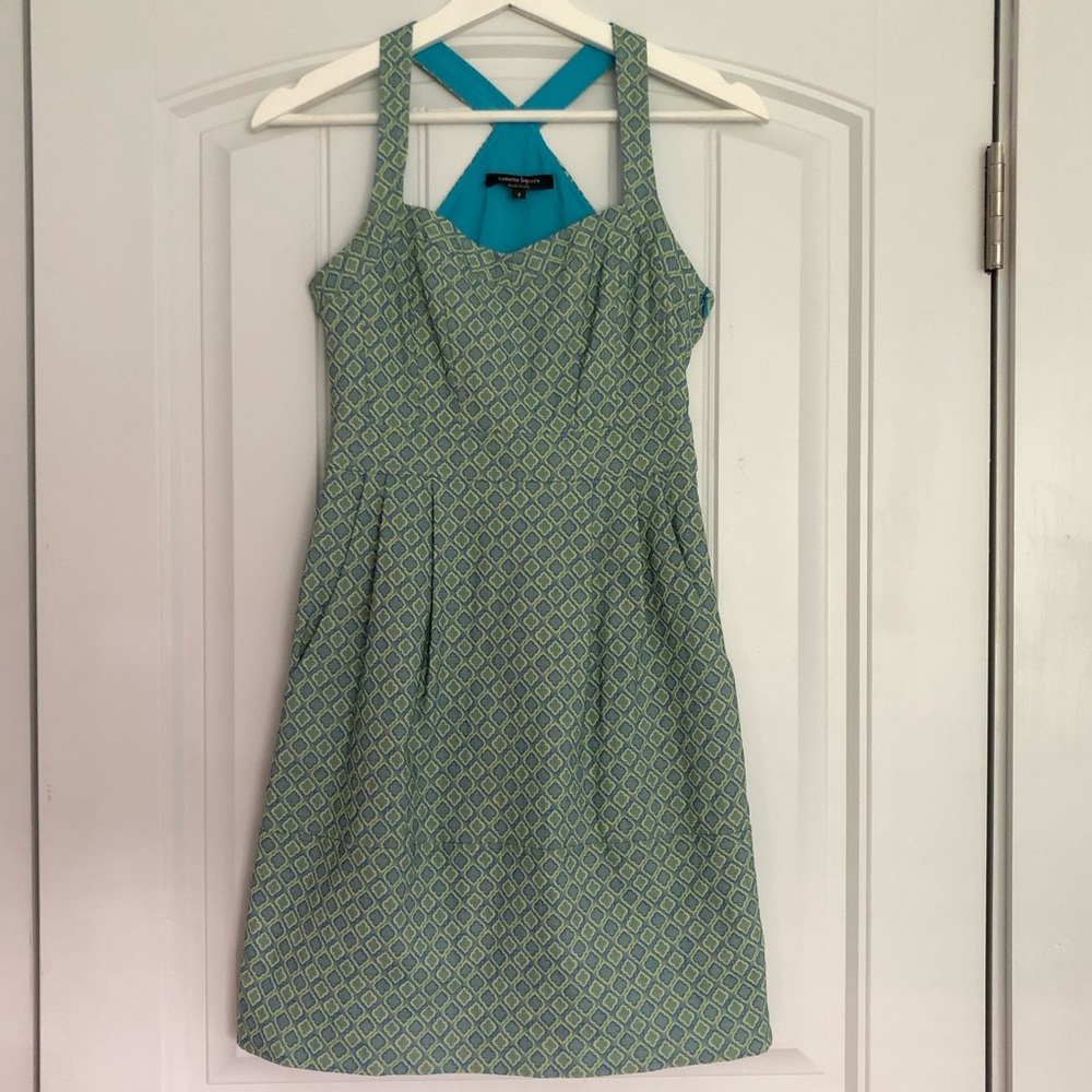 Nanette Lepore blue/green sleeveless dress size 0